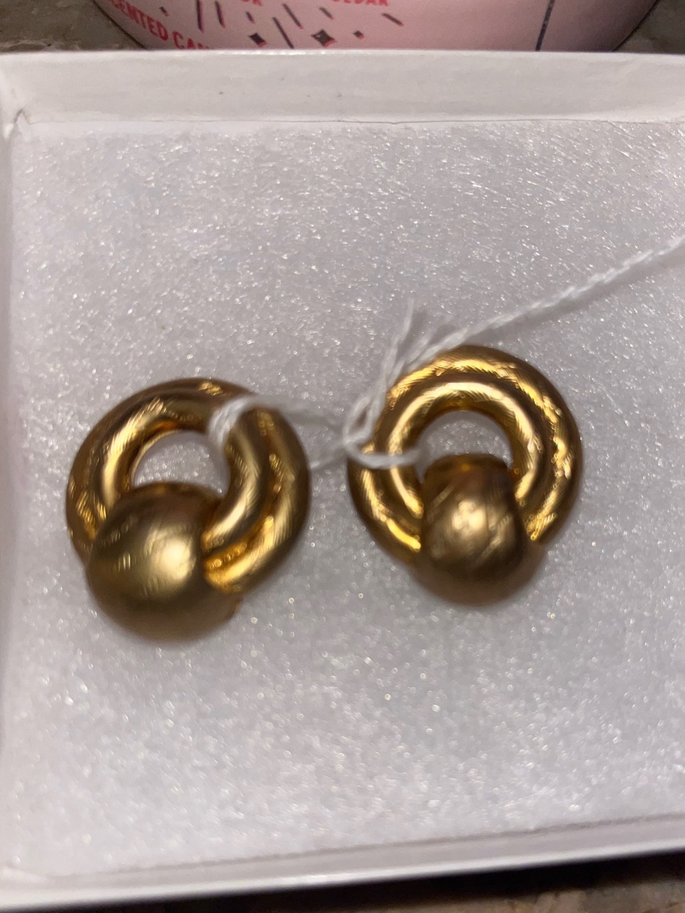 Givenchy Gold Interlocking Knot Clip-On Earrings * VINTAGE *